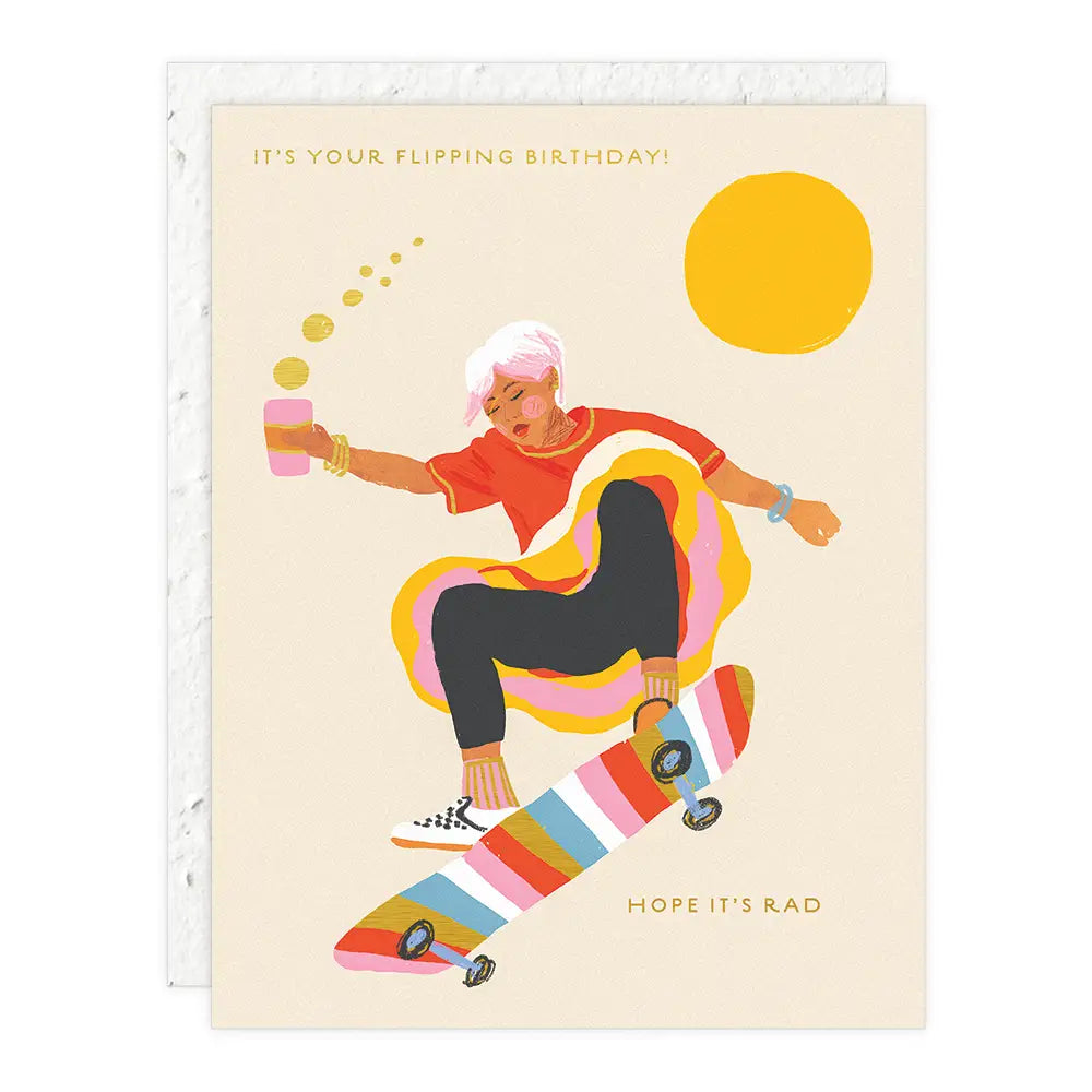 Skateboard Girl Card