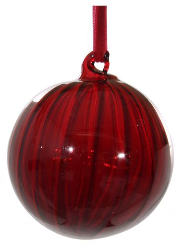 Burgundy Glass Round Ornament