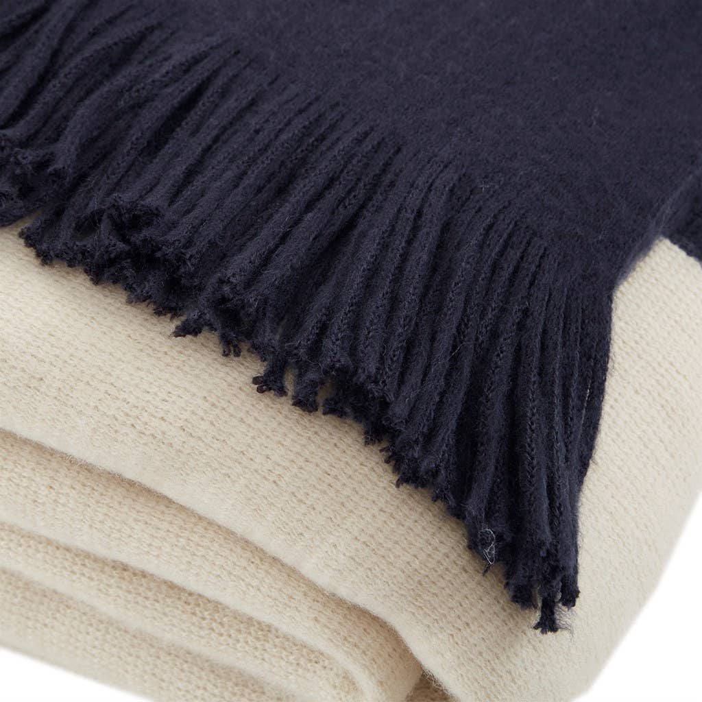 Cashmere-Like Fringed Throw Blanket