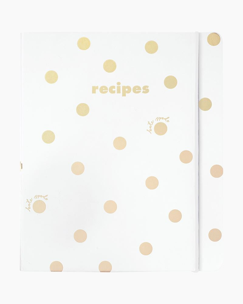 Gold Dot with Script Recipe Book